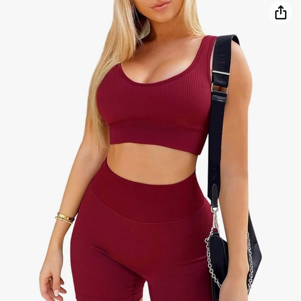 Women's Burgundy Ribbed Jumpsuit